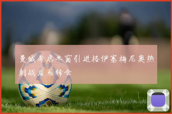 曼城考虑冬窗引进格伊塞梅尼奥热刺战后或转会